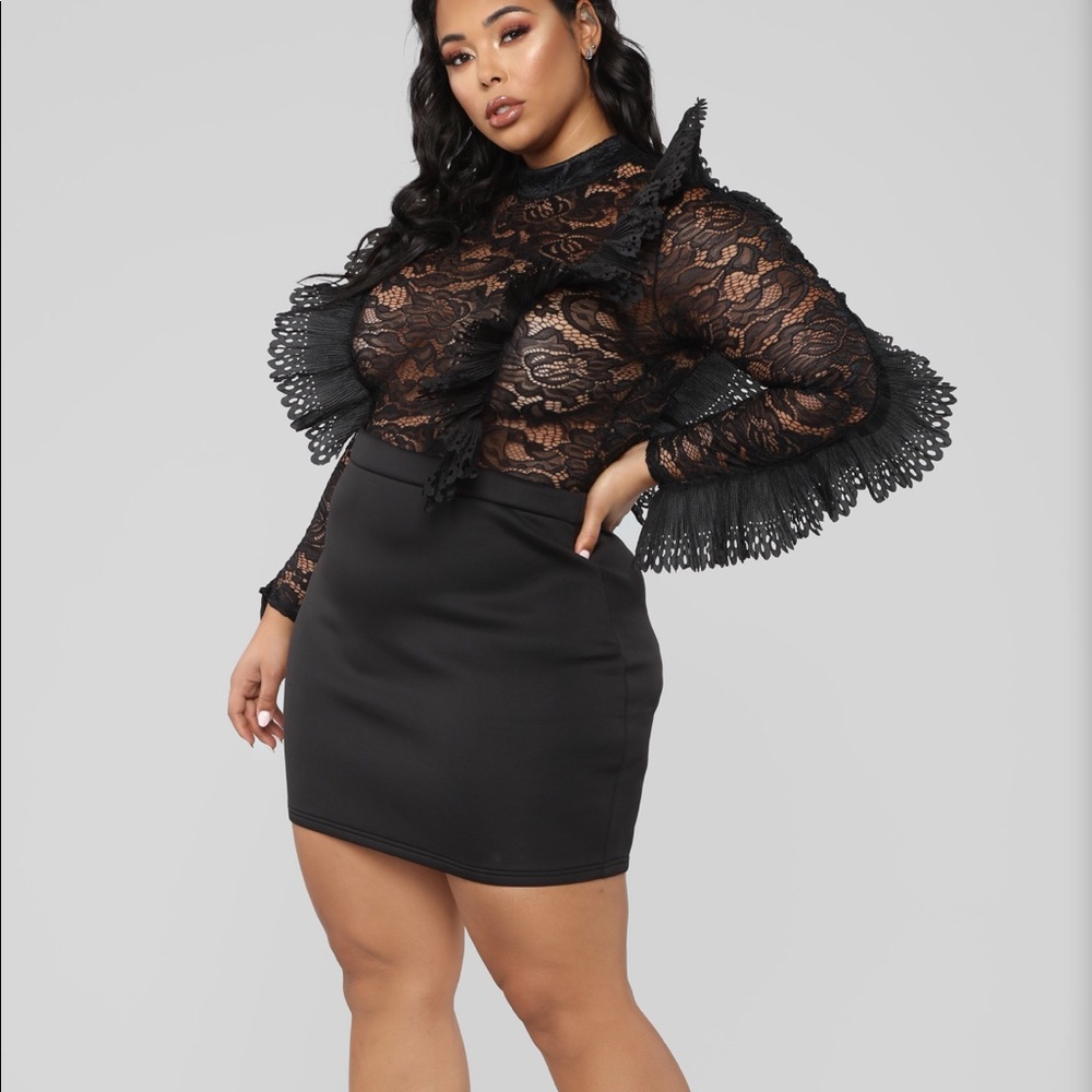 Fashion Nova Ruffle Runway Dress Plus size NWT